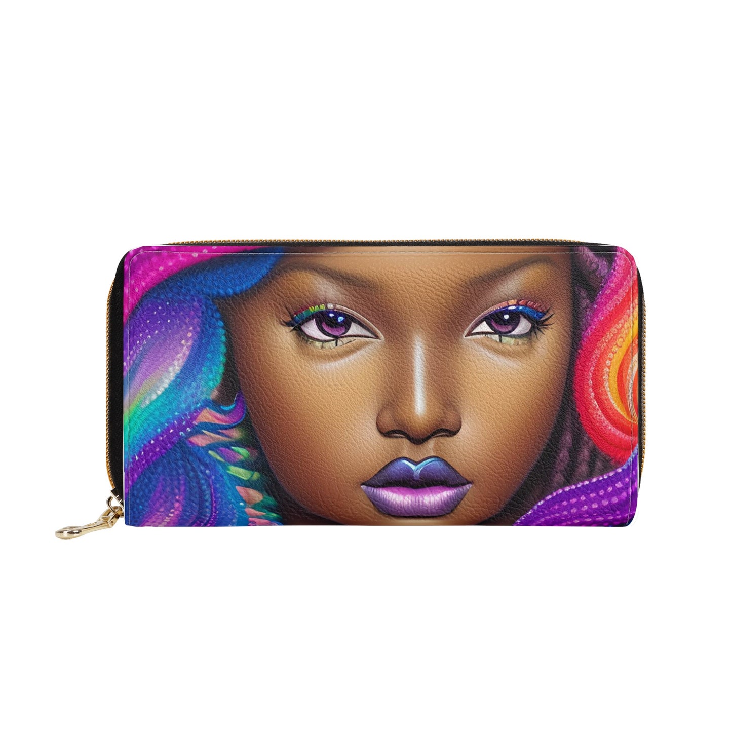 Dark Brown Skin Goddess Barbie Leather Wallet