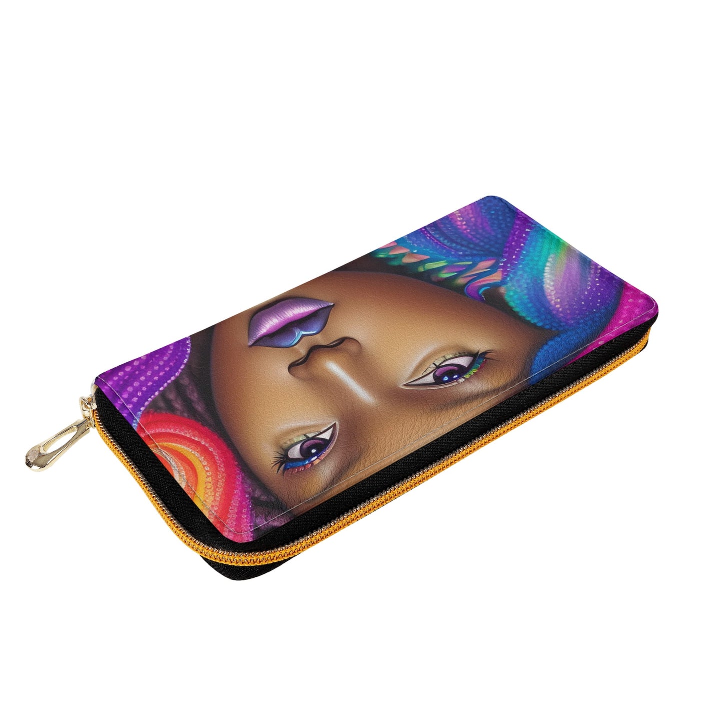 Dark Brown Skin Goddess Barbie Leather Wallet