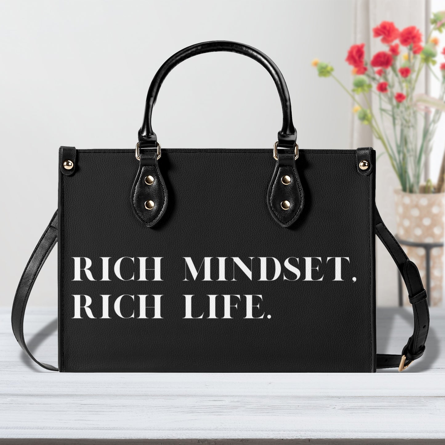 Rich Mindset. Rich Life. Zipper Tote