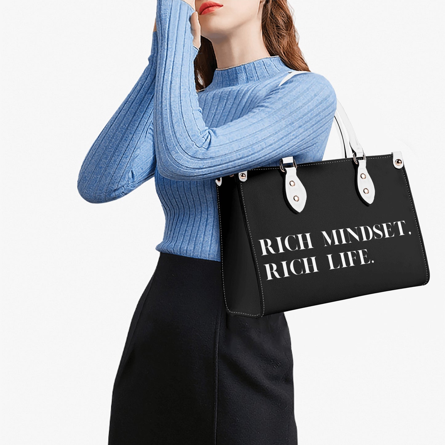 Rich Mindset. Rich Life. Zipper Tote