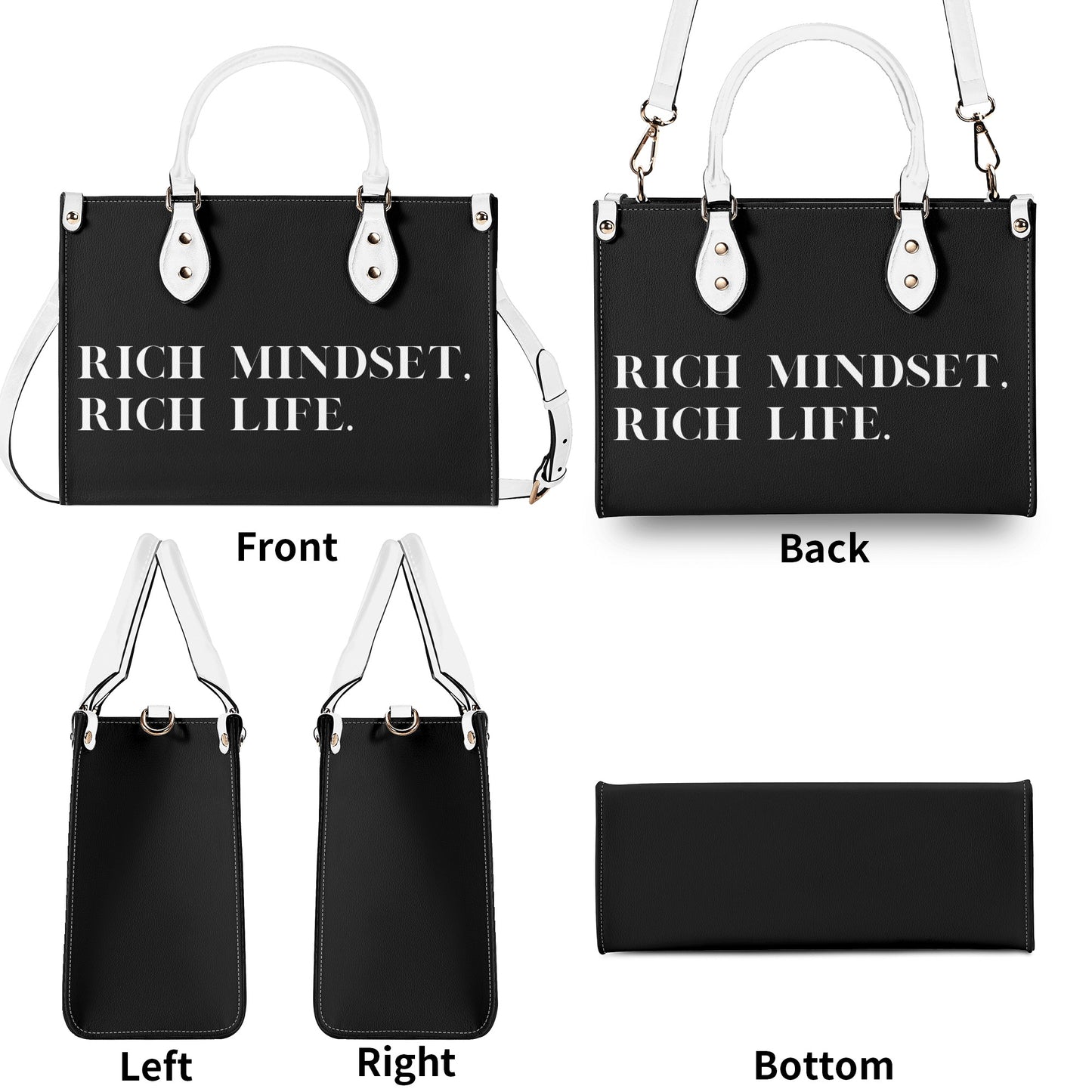 Rich Mindset. Rich Life. Zipper Tote