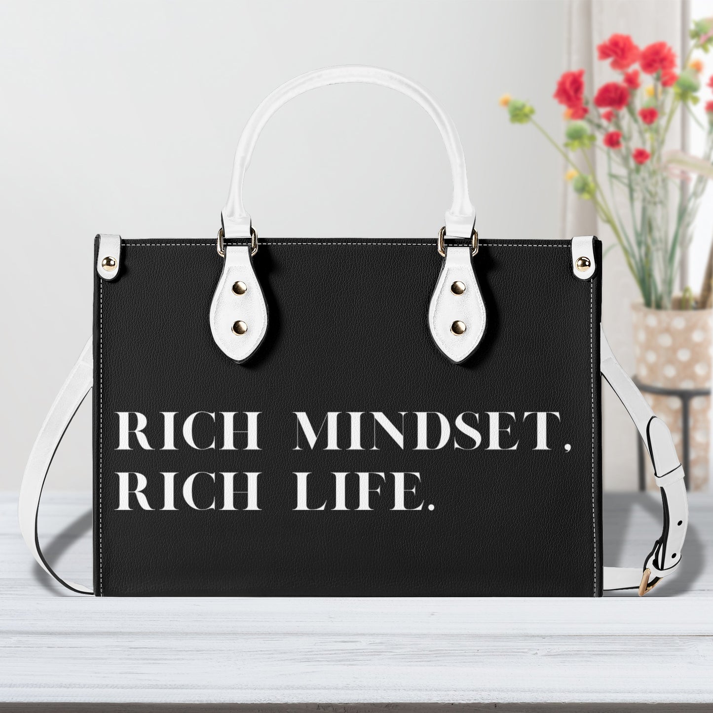 Rich Mindset. Rich Life. Zipper Tote