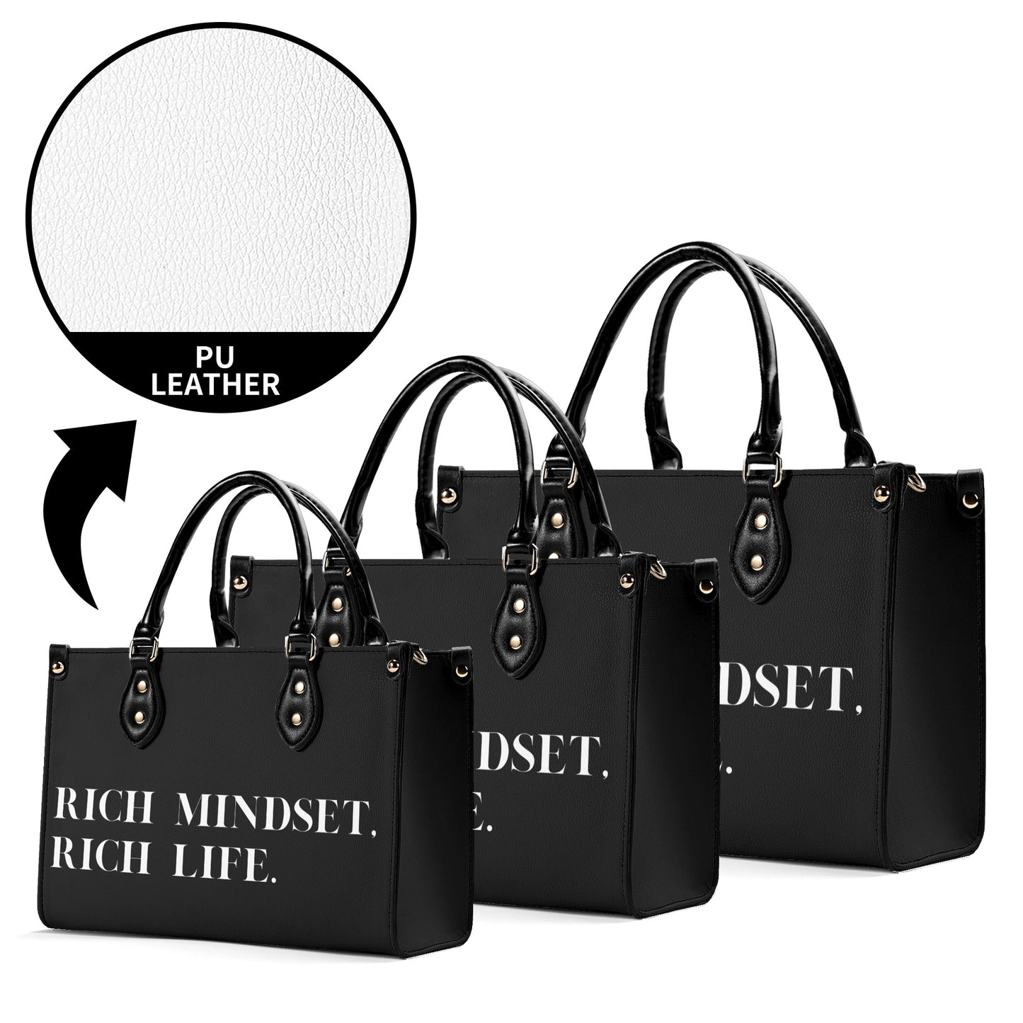 Rich Mindset. Rich Life. Zipper Tote