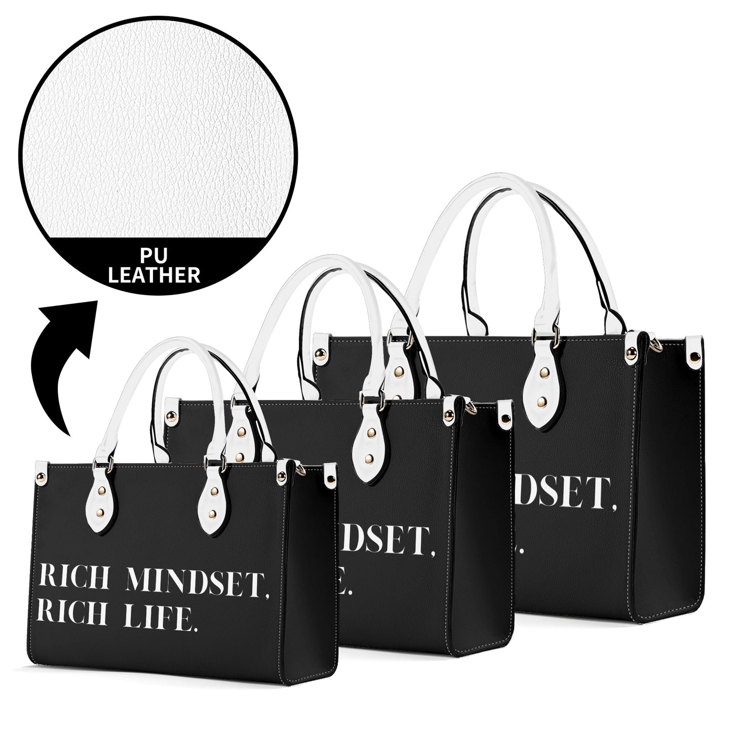 Rich Mindset. Rich Life. Zipper Tote