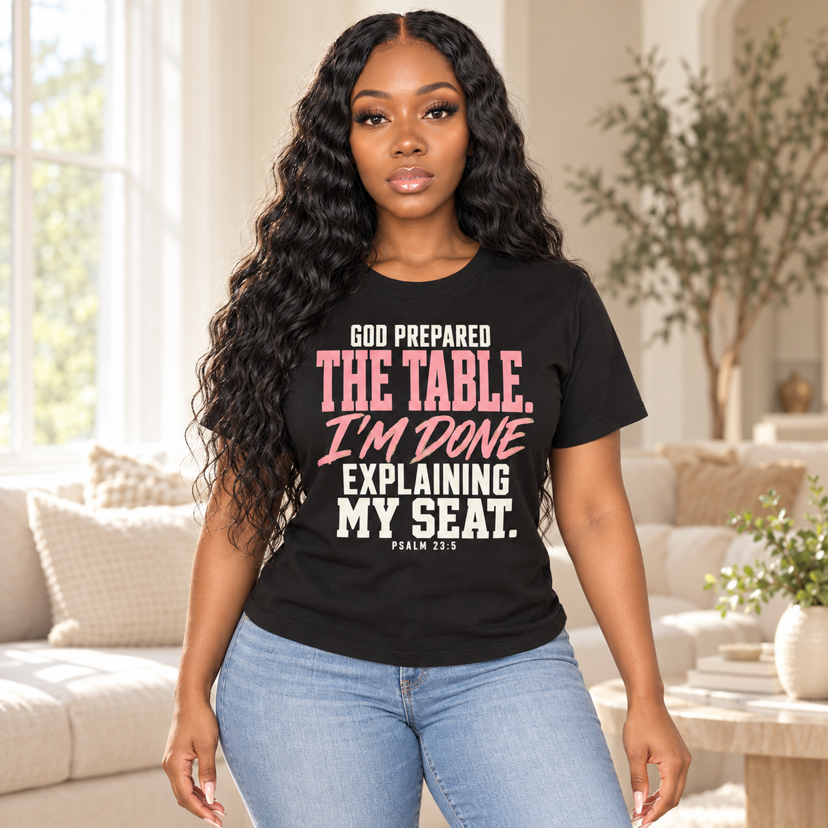 DB Creative Brand character wearing God Prepared the Table Tee