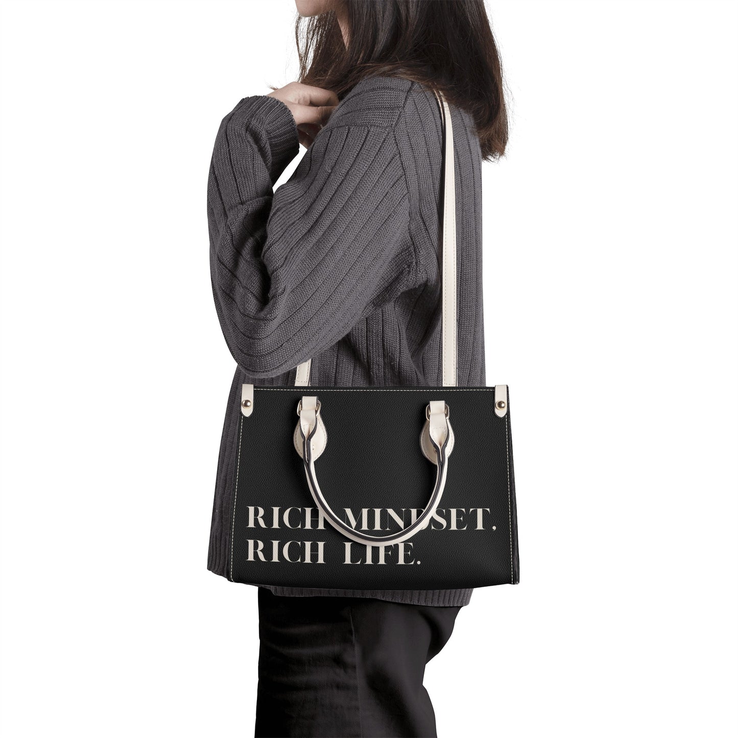 Rich Girl Vibes Tote Bag - Beige